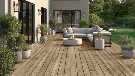 Tan SmartBoard Multi Fix composite decking surface detail