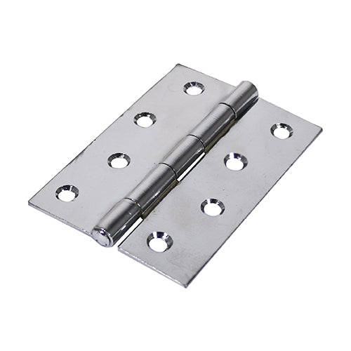 75 x 50mm Fixed Pin Butt Hinges (1838) - Polished Chrome (Pair)