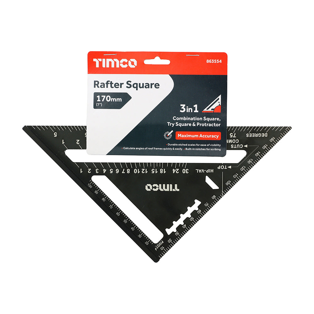 Rafter square, 170mm, aluminium - additional angle