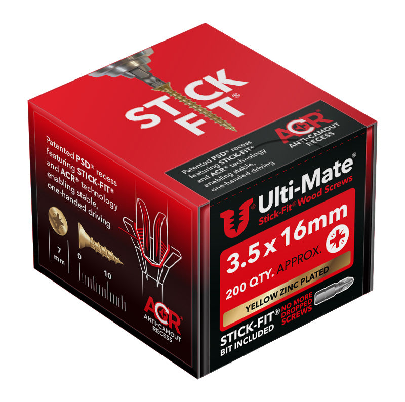 Ulti-Mate Woodscrew 3.5 x 16mm (Box of 200)