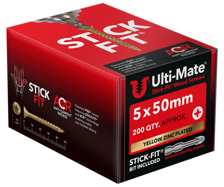 Ulti-Mate Woodscrew 5.0 x 50mm (Box of 200)
