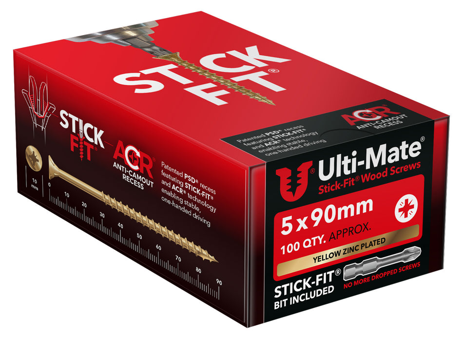 Ulti-Mate Woodscrew 5.0 x 90mm (Box of 100)