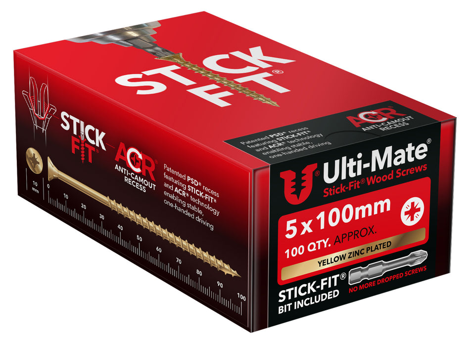 Ulti-Mate Woodscrew 5.0 x 100mm (Box of 100)