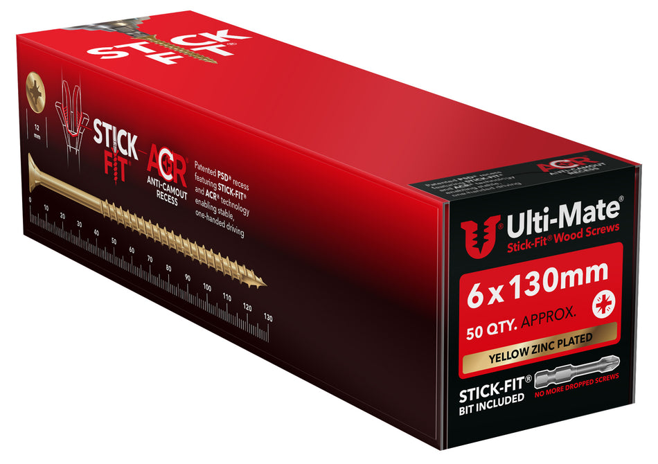Ulti-Mate Woodscrew 6.0 x 130mm (Box of 50)