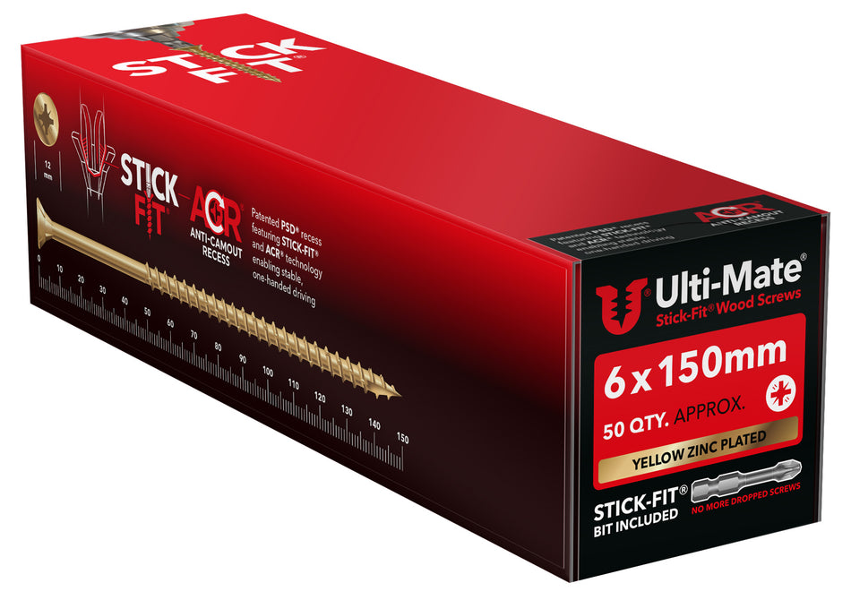 Ulti-Mate Woodscrew 6.0 x 150mm (Box of 50)