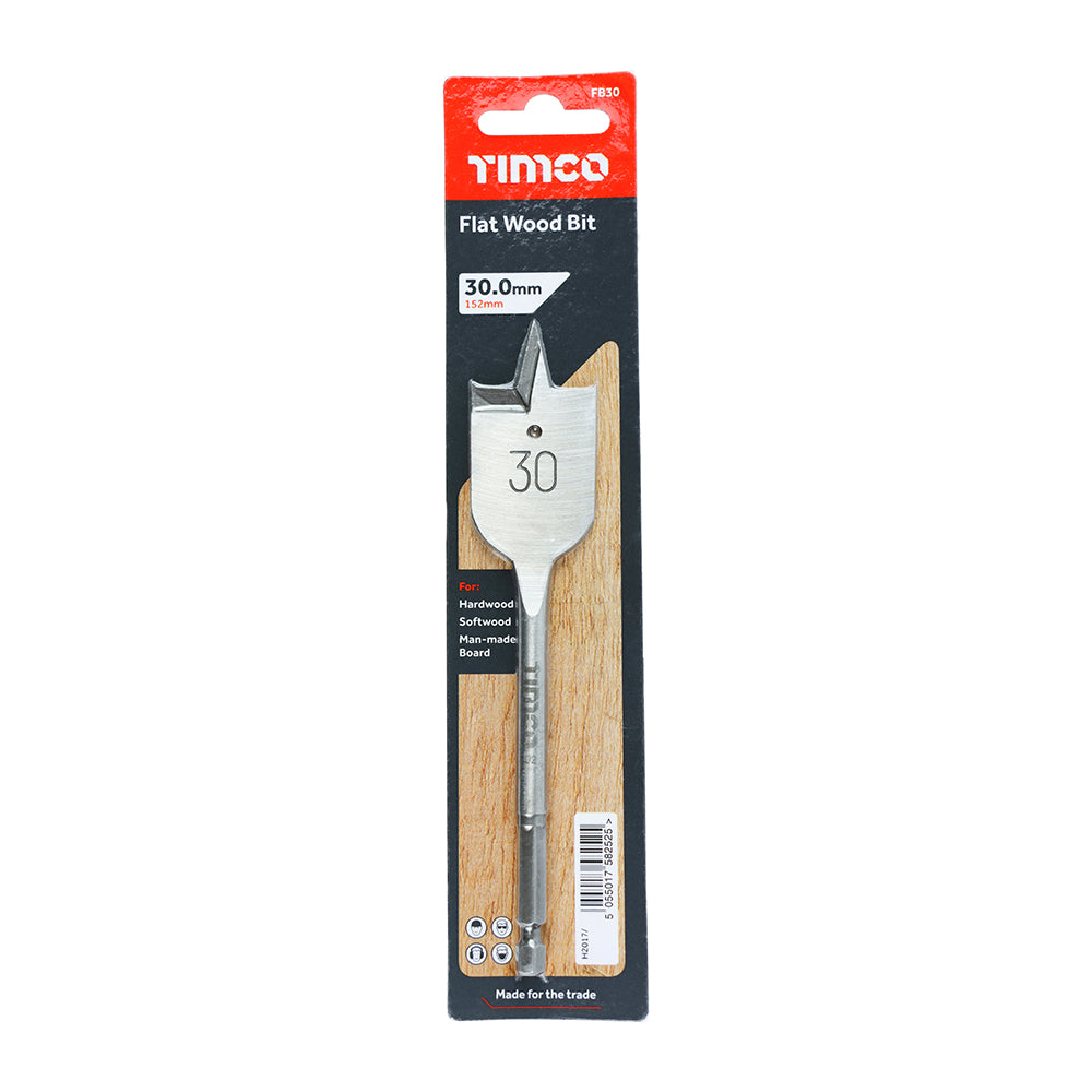 30mm x 152mm Flat Wood Drill Bit