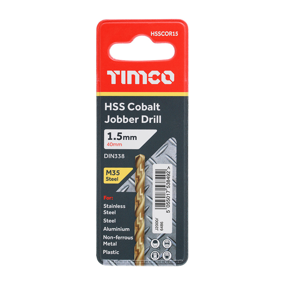 1.5mm HSS Cobalt M35 Ground Jobber Drill Bit