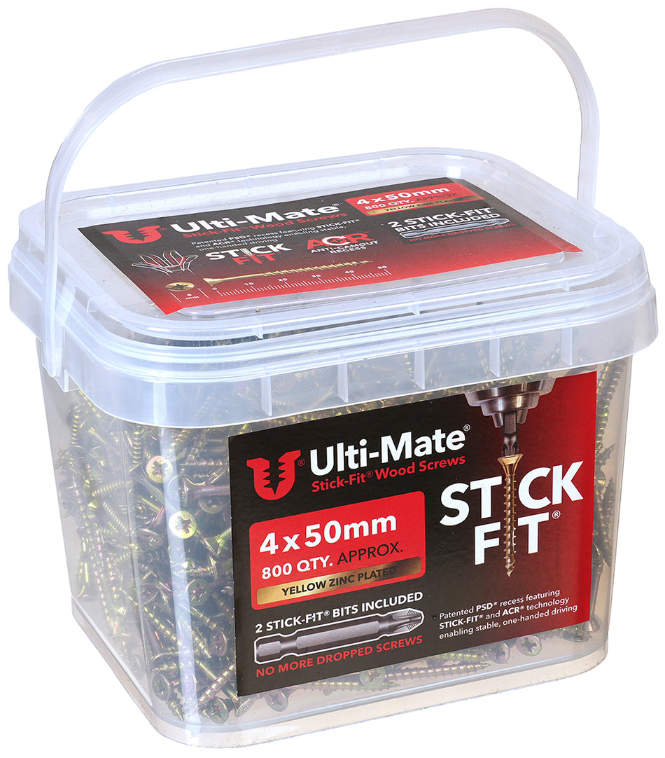 Ulti-Mate Woodscrew 4.0 x 50mm (Tub of 800)