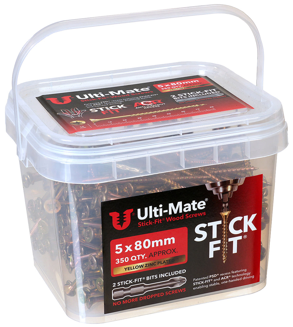 Ulti-Mate Woodscrew 5.0 x 80mm (Tub of 350)