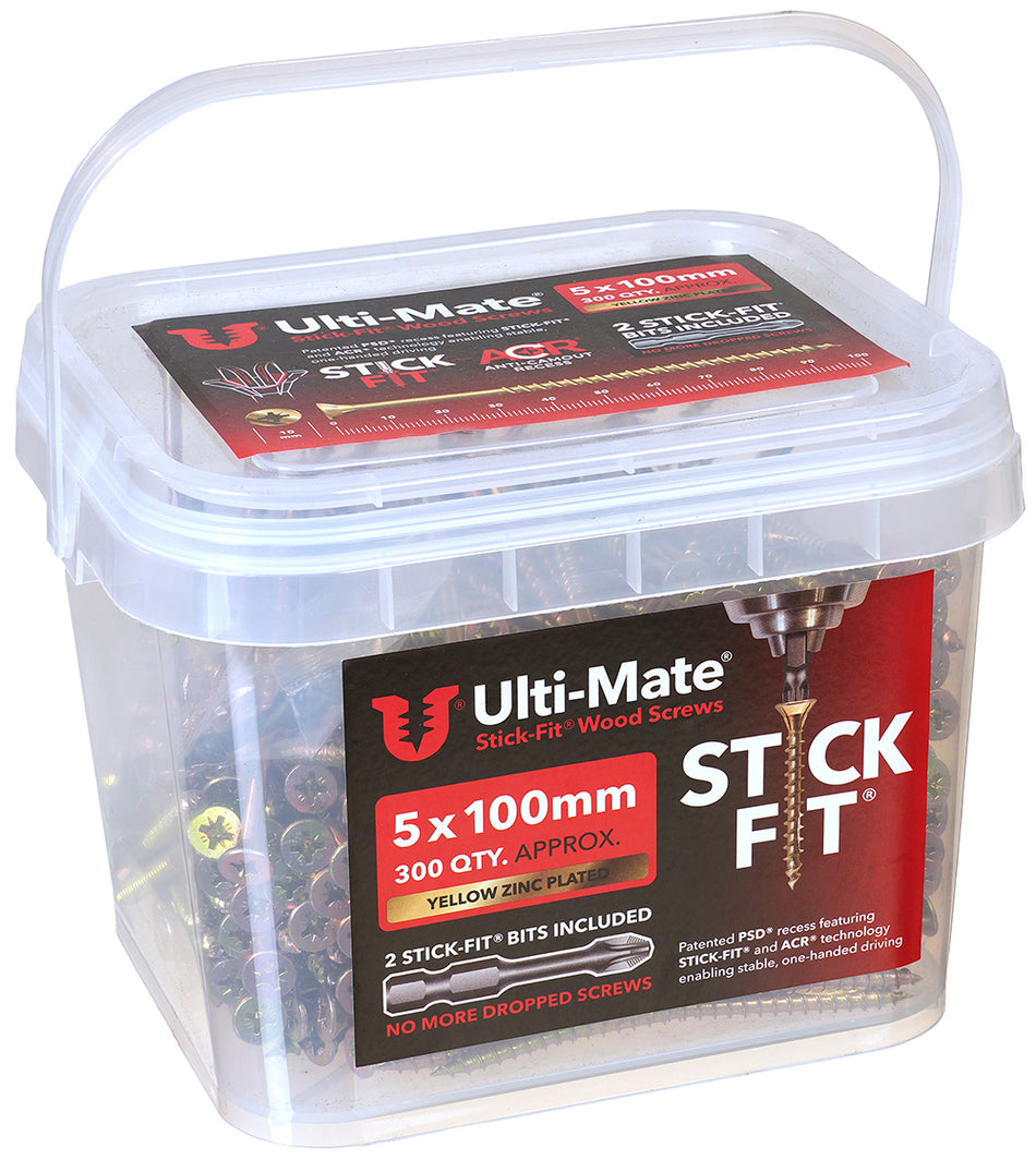 Ulti-Mate Woodscrew 5.0 x 100mm (Tub of 300)