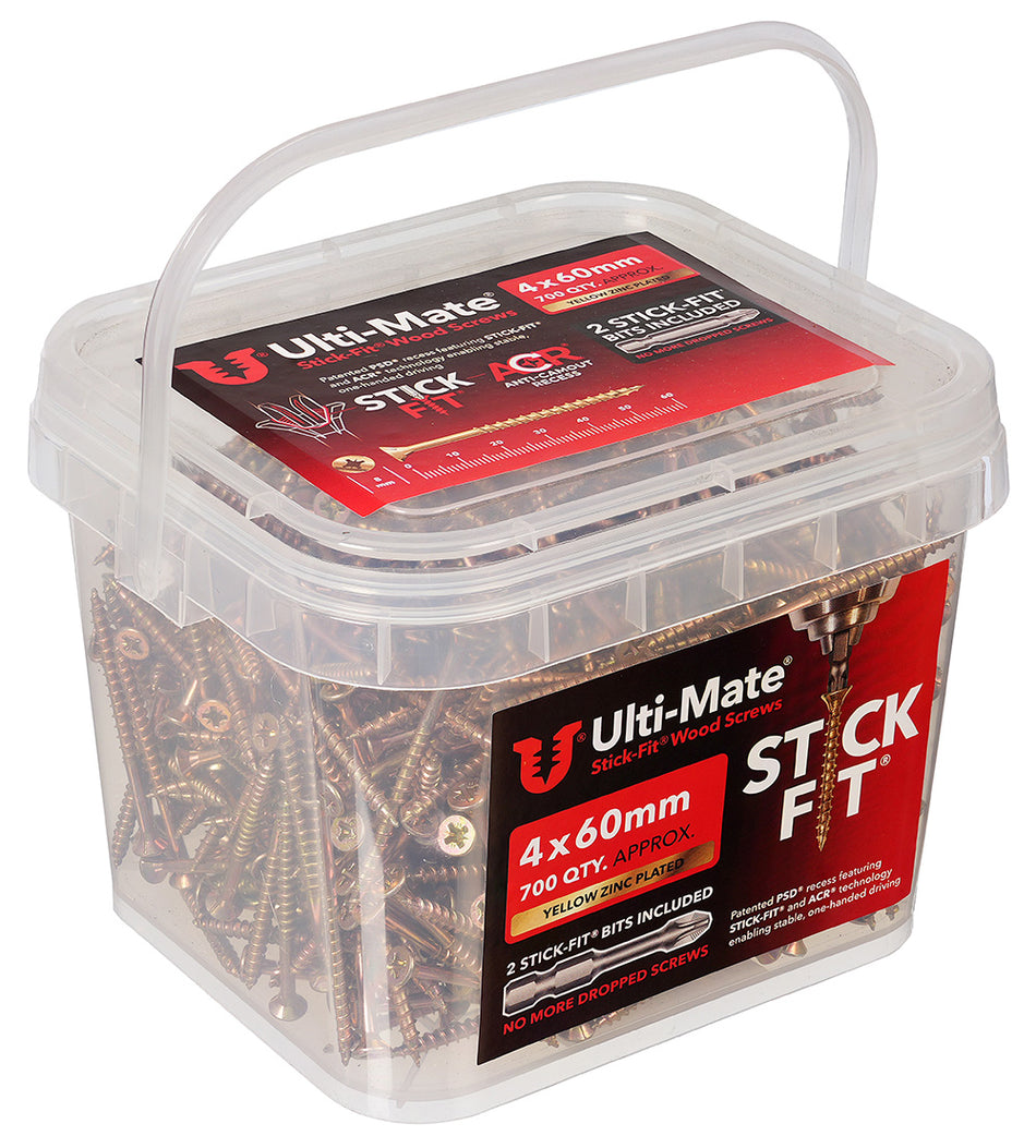 Ulti-Mate Woodscrew 4.0 x 60mm (Tub of 700)