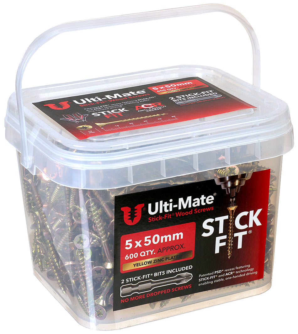 Ulti-Mate Woodscrew 5.0 x 50mm (Tub of 600)
