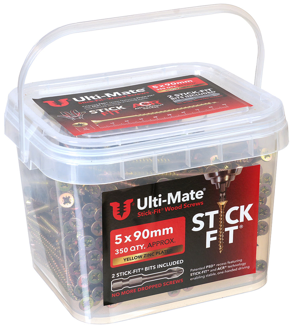 Ulti-Mate Woodscrew 5.0 x 90mm (Tub of 350)