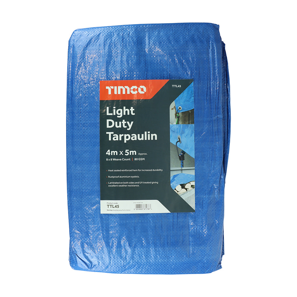 TIMCO Light Duty Tarpaulin 4m x 5m