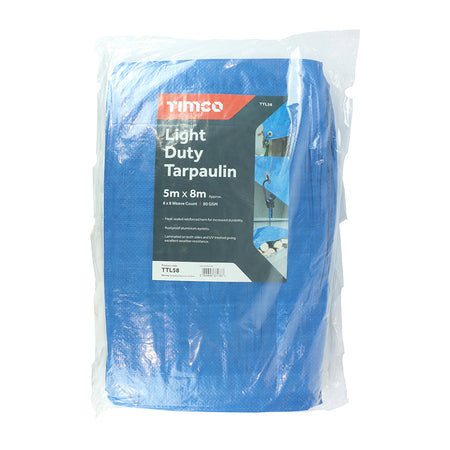 TIMCO Light Duty Tarpaulin 5m x 8m packaging