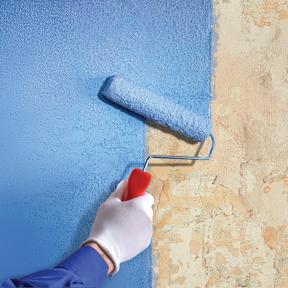 Sika Blue Grit applied to a wall before plastering